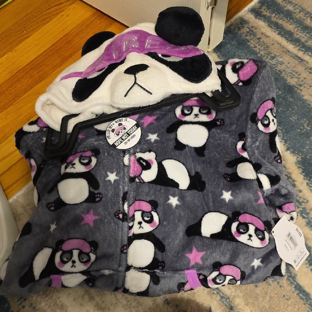 Holiday Time Gray and Purple Hooded Garment